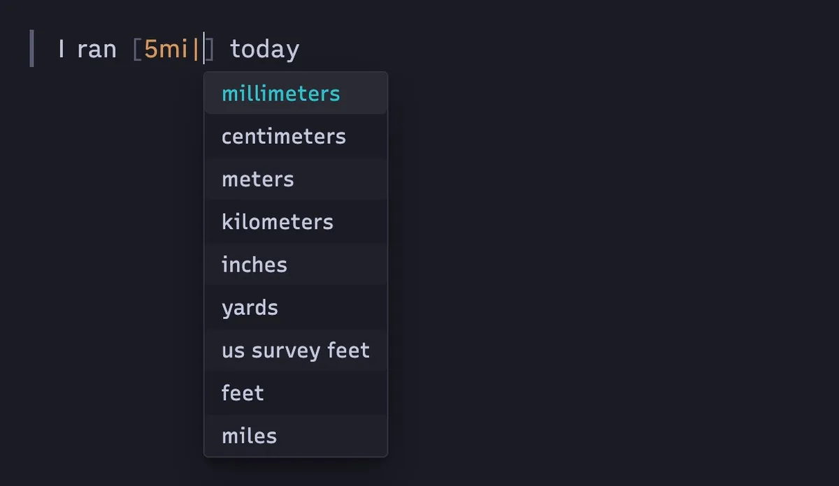 obsidian unit converter preview